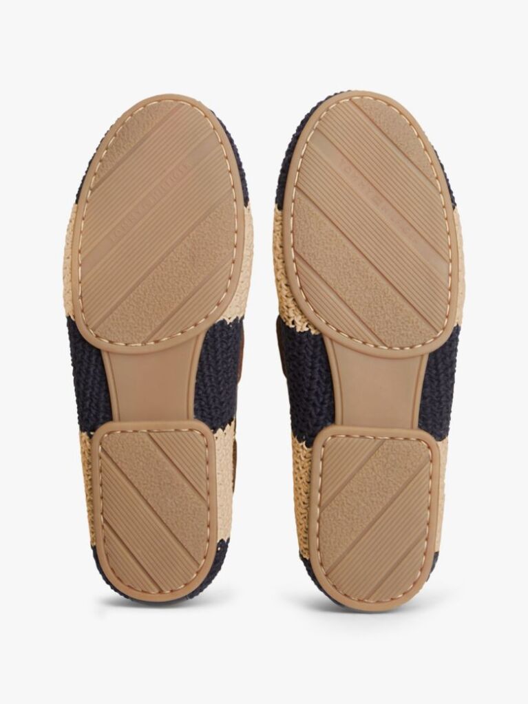 Blue Two-Tone Woven Flexible Boat Shoes  Women