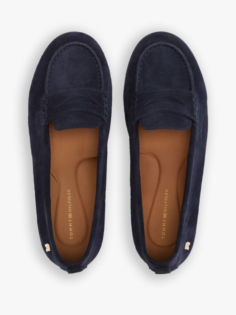 Blue TH Monogram Flexible Suede Loafer Ballerinas  Women