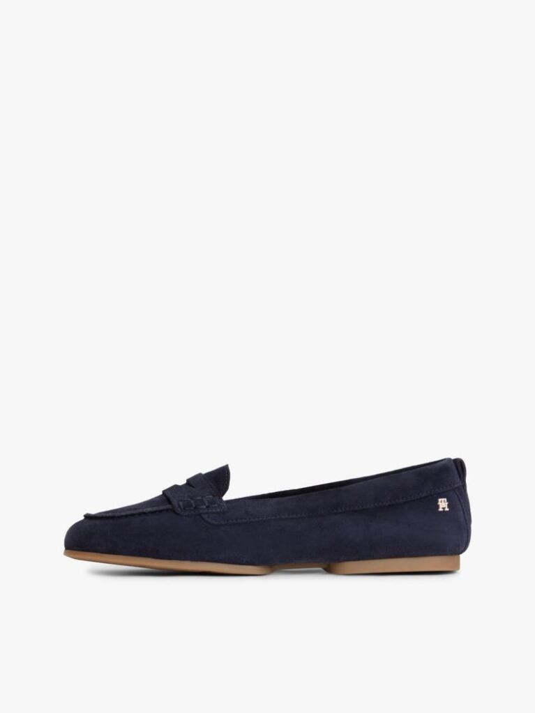 Blue TH Monogram Flexible Suede Loafer Ballerinas  Women
