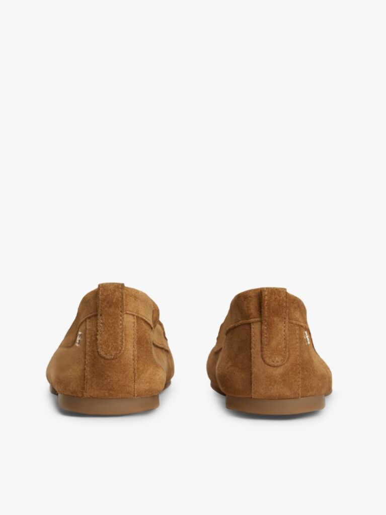 Brown TH Monogram Flexible Suede Loafer Ballerinas  Women