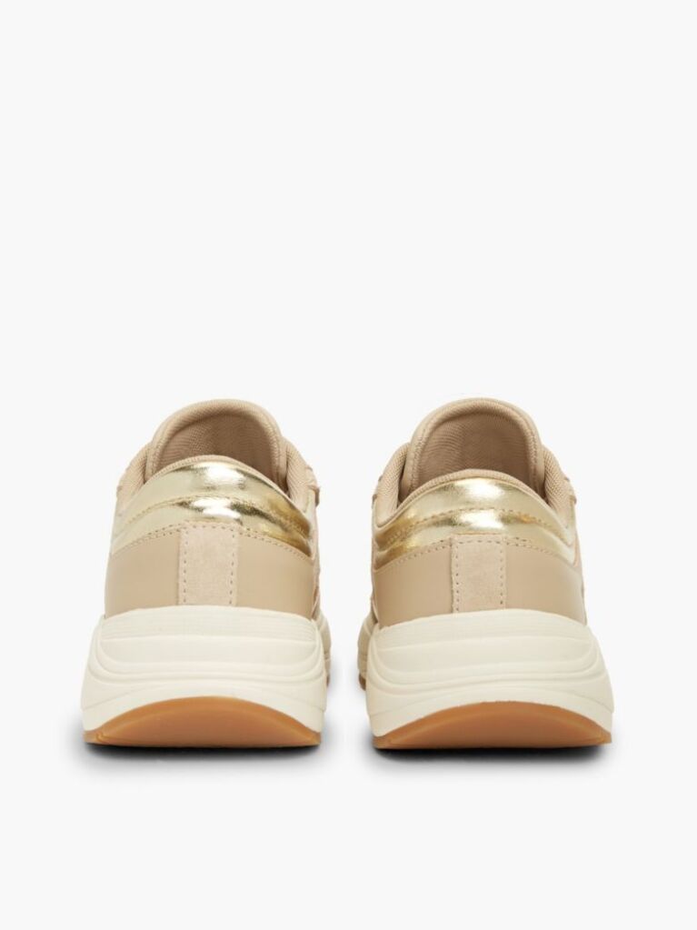 Beige Suede TH Monogram Metallic Sneakers  Women