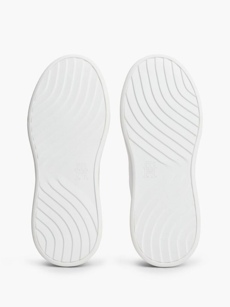 Άσπρο TH Monogram Δερμάτινα Sneakers Με Πλατφόρμα  Γυναίκες
