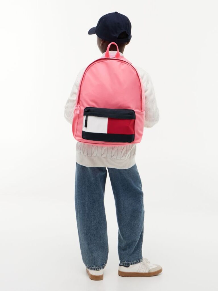 Pink Kids' Essential Signature Colour-Blocked Pocket Backpack  Kids Unisex