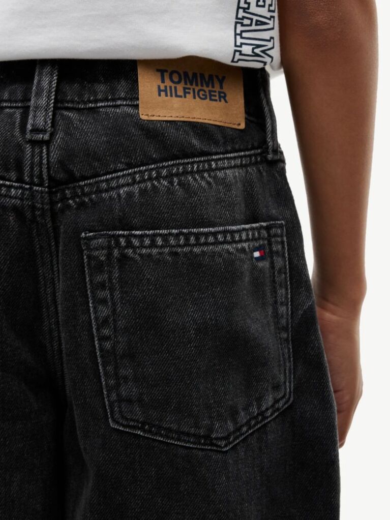 Denim Relaxed Barrel Leg Black Jeans  Boys