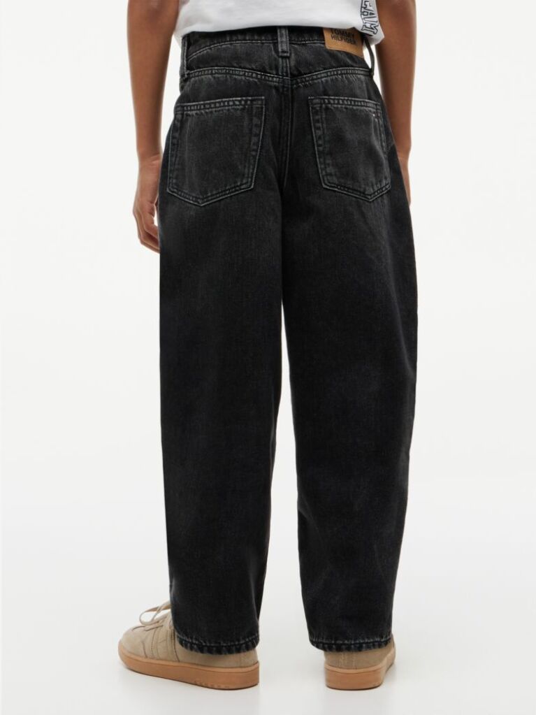 Denim Relaxed Barrel Leg Black Jeans  Boys