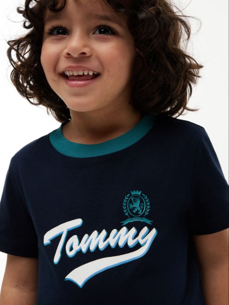 Μπλε Βαμβακερό T-Shirt Με Λογότυπο  Αγόρια