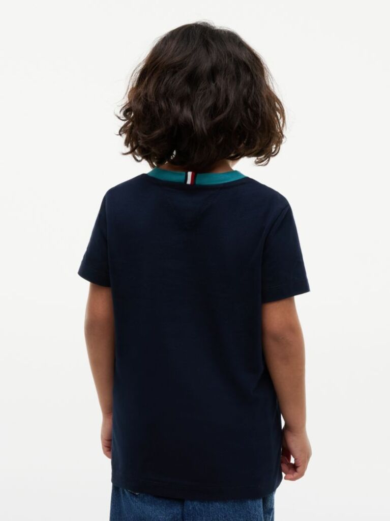 Μπλε Βαμβακερό T-Shirt Με Λογότυπο  Αγόρια