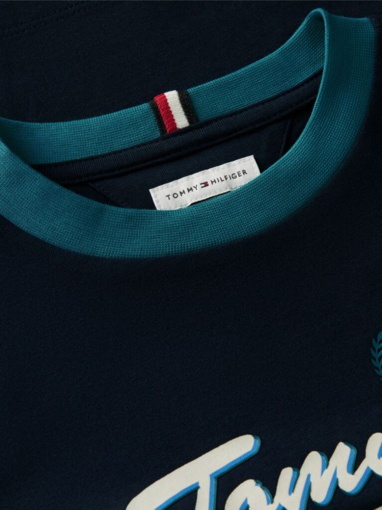 Μπλε Βαμβακερό T-Shirt Με Λογότυπο  Αγόρια