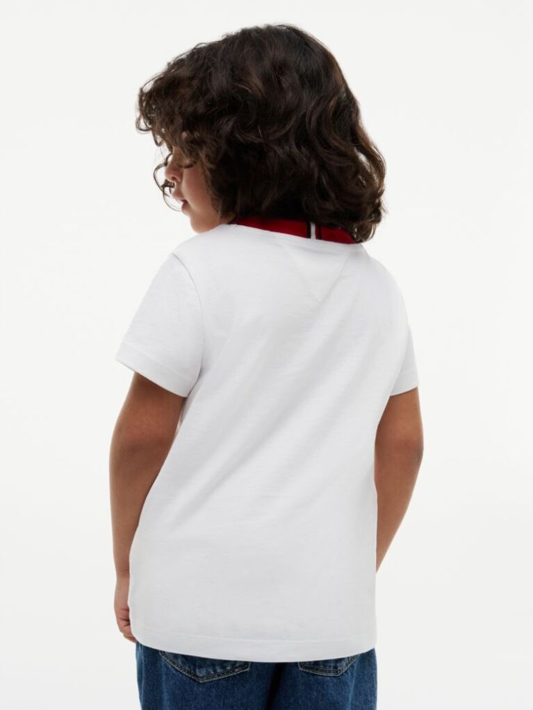 Άσπρο Βαμβακερό T-Shirt Με Λογότυπο  Αγόρια