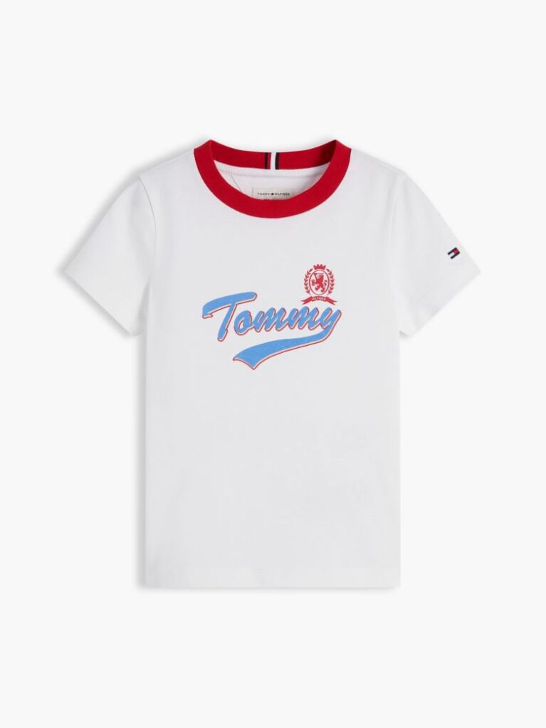 Άσπρο Βαμβακερό T-Shirt Με Λογότυπο  Αγόρια