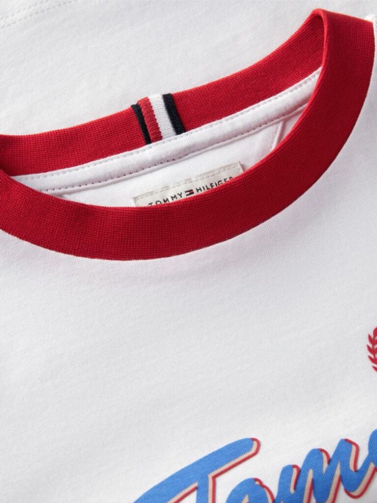 Άσπρο Βαμβακερό T-Shirt Με Λογότυπο  Αγόρια