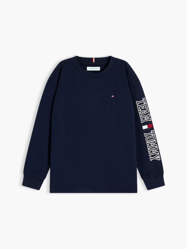 Μπλε Μακρυμάνικο T-Shirt Με Λογότυπο  Αγόρια