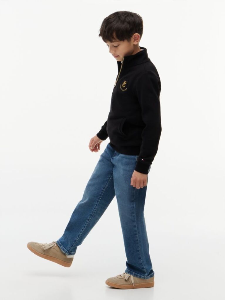 Black Logo Badge Quarter-Zip Sweatshirt  Boys