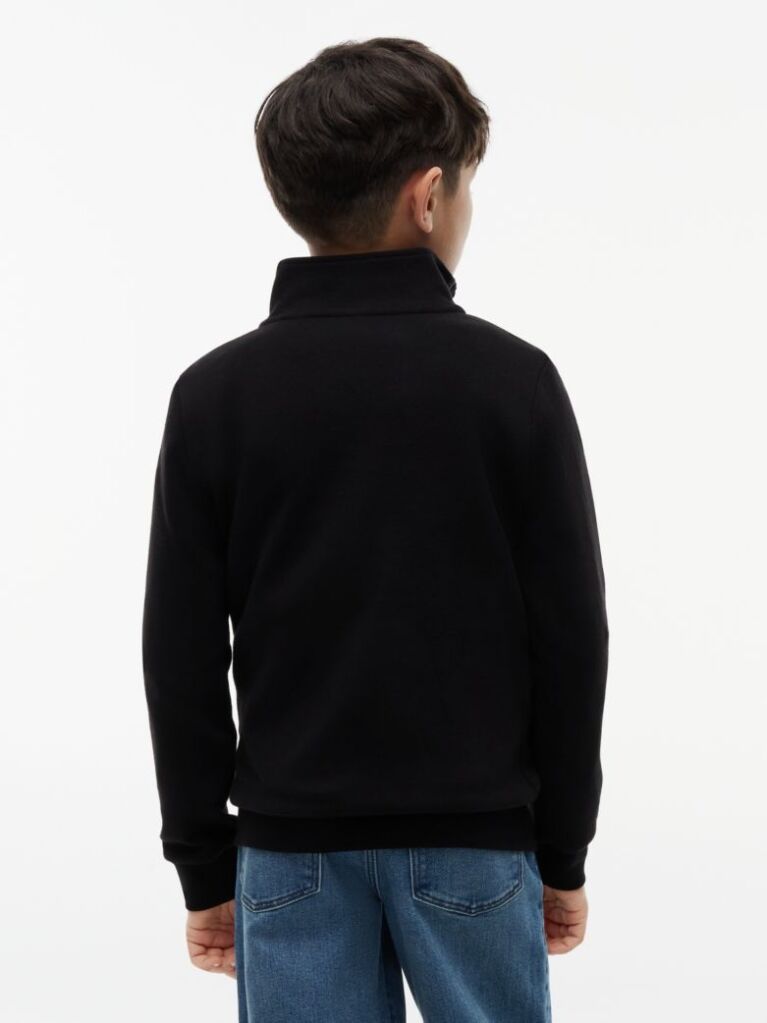 Black Logo Badge Quarter-Zip Sweatshirt  Boys