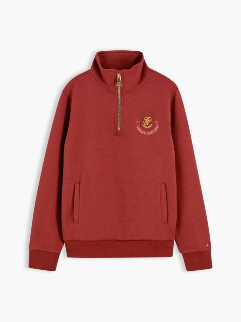 Red Logo Badge Quarter-Zip Sweatshirt  Boys