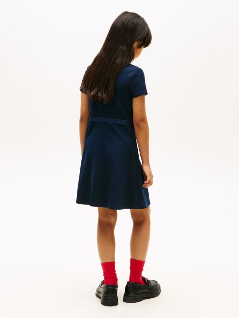 Blue Essential Short Sleeve Skater Dress  Girls