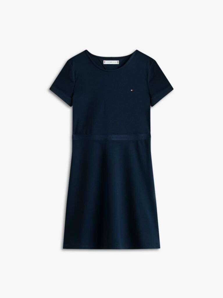 Blue Essential Short Sleeve Skater Dress  Girls