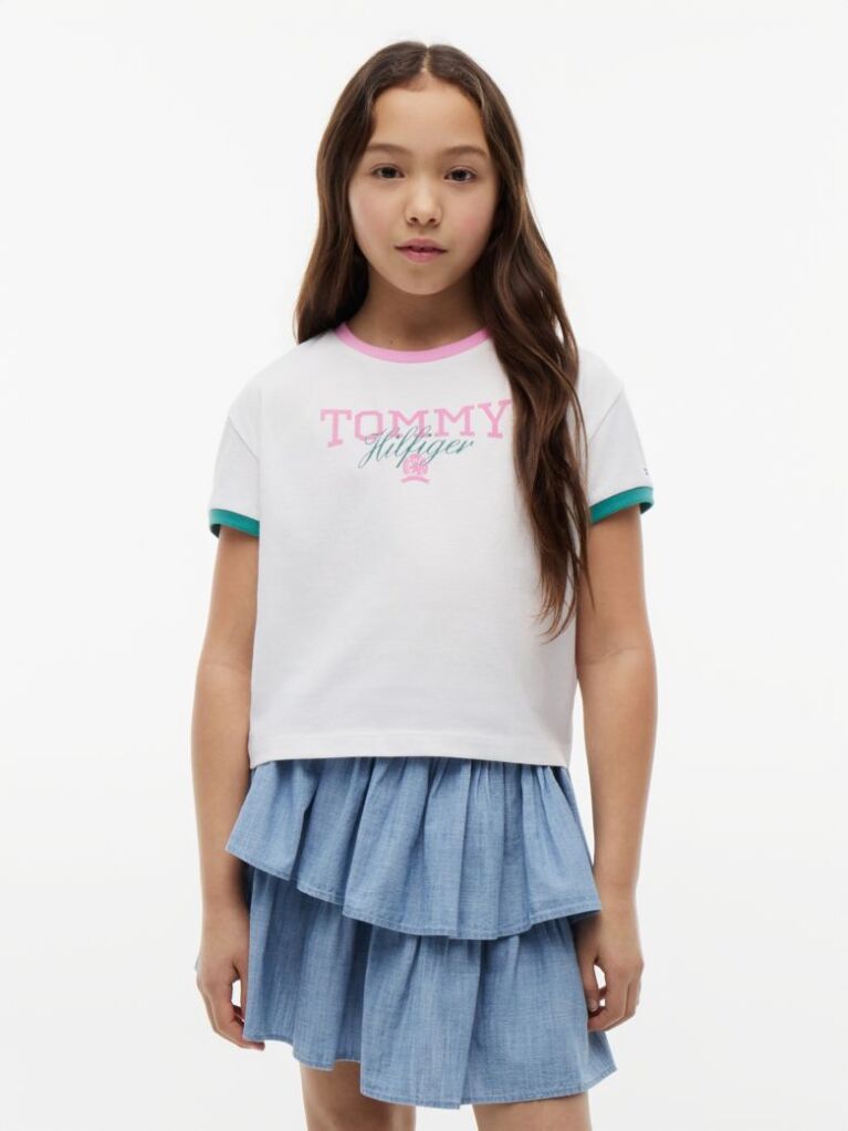 White Crest Relaxed T-Shirt  Girls