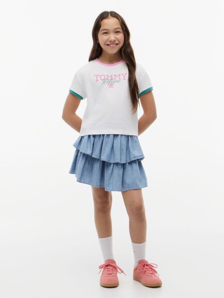 White Crest Relaxed T-Shirt  Girls