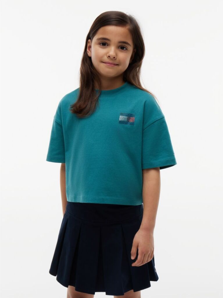 Μπλε Βαμβακερό T-Shirt  Κορίτσια