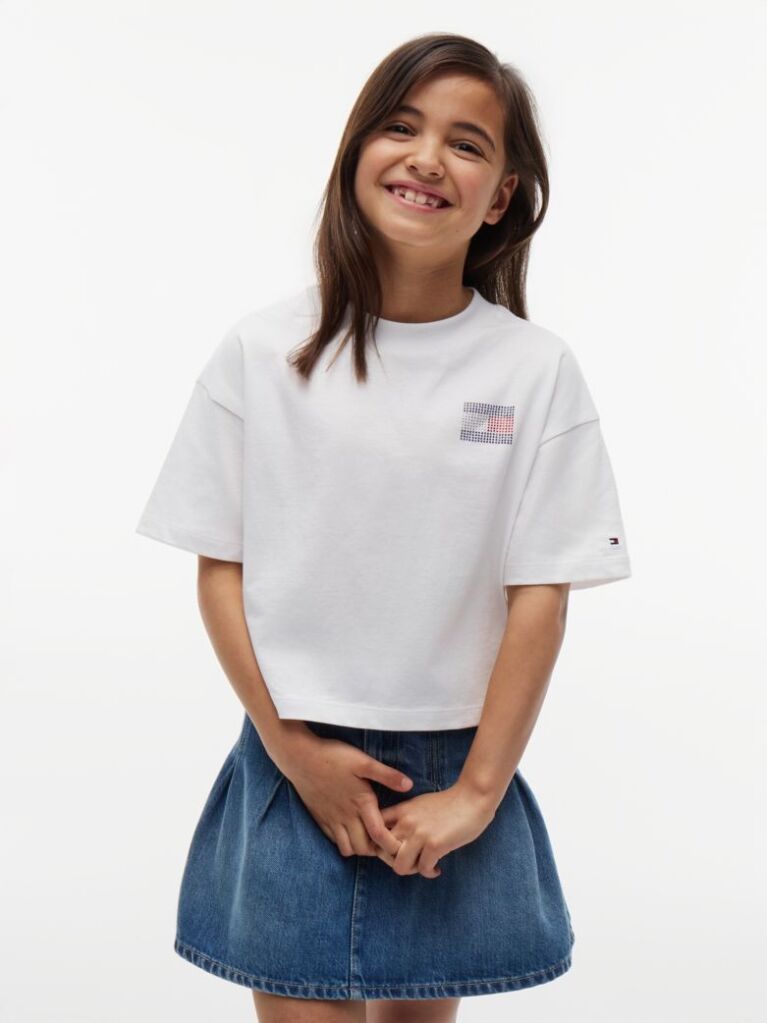 Άσπρο Βαμβακερό T-Shirt  Κορίτσια