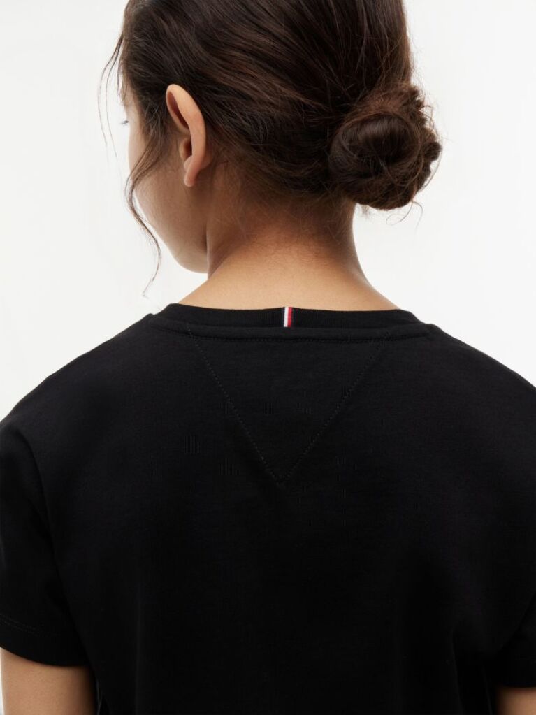 Μαύρο Essential T-Shirt Και Κολάν Σετ Με Hilfiger Monotype Σχέδιο  Κορίτσια