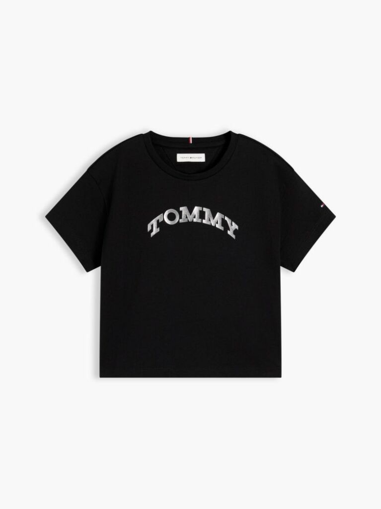 Μαύρο Essential T-Shirt Και Κολάν Σετ Με Hilfiger Monotype Σχέδιο  Κορίτσια