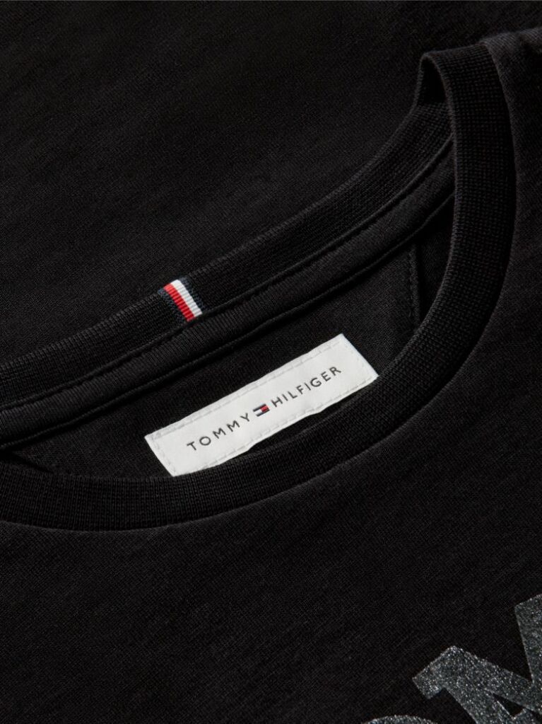 Μαύρο Essential T-Shirt Και Κολάν Σετ Με Hilfiger Monotype Σχέδιο  Κορίτσια