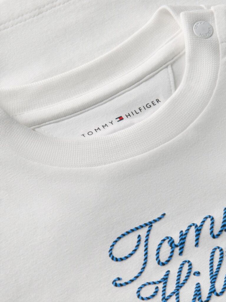 Άσπρο Μακρυμάνικο T-Shirt Με Λογότυπο  Βρεφικά