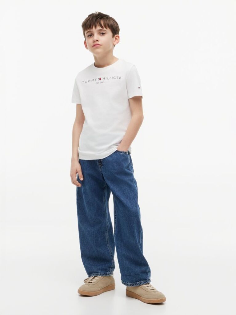 White Essential Organic Cotton Logo T-Shirt  Kids Unisex