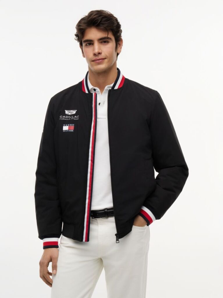 Black TH x Cadillac Formula 1® Team Varsity Jacket  Unisex