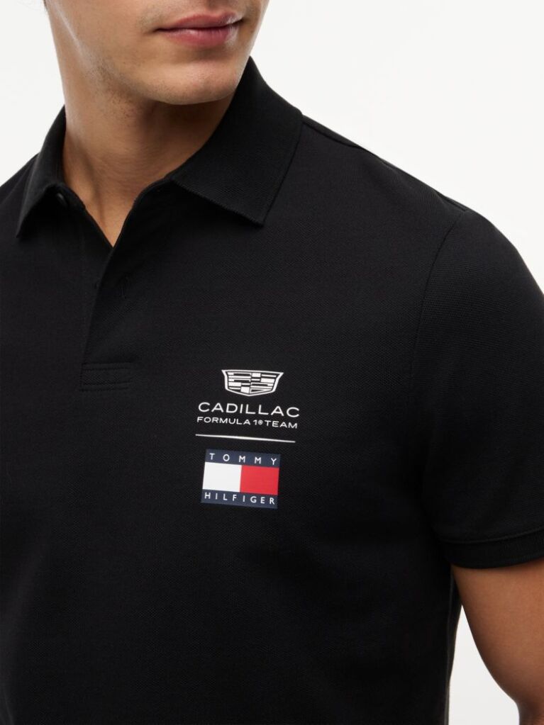 Black TH x Cadillac Formula 1® Team Logo Polo Shirt  Unisex