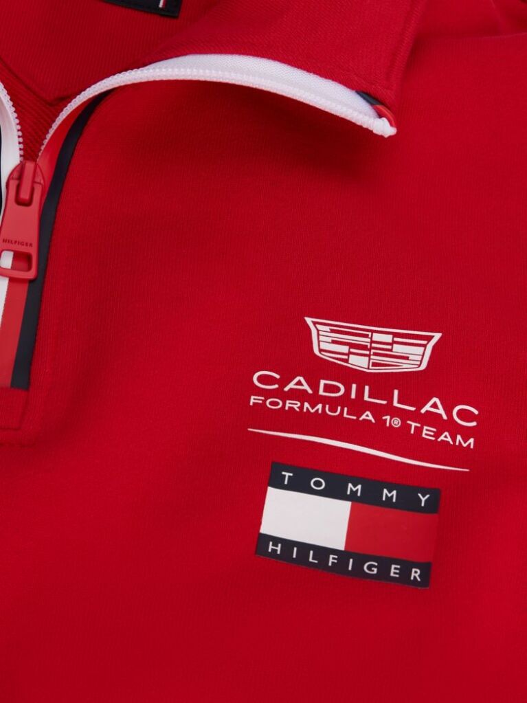 Κόκκινο TH x Cadillac Formula 1® Team Φούτερ Με Φερμουάρ Και Πίσω Σχέδιο  Unisex