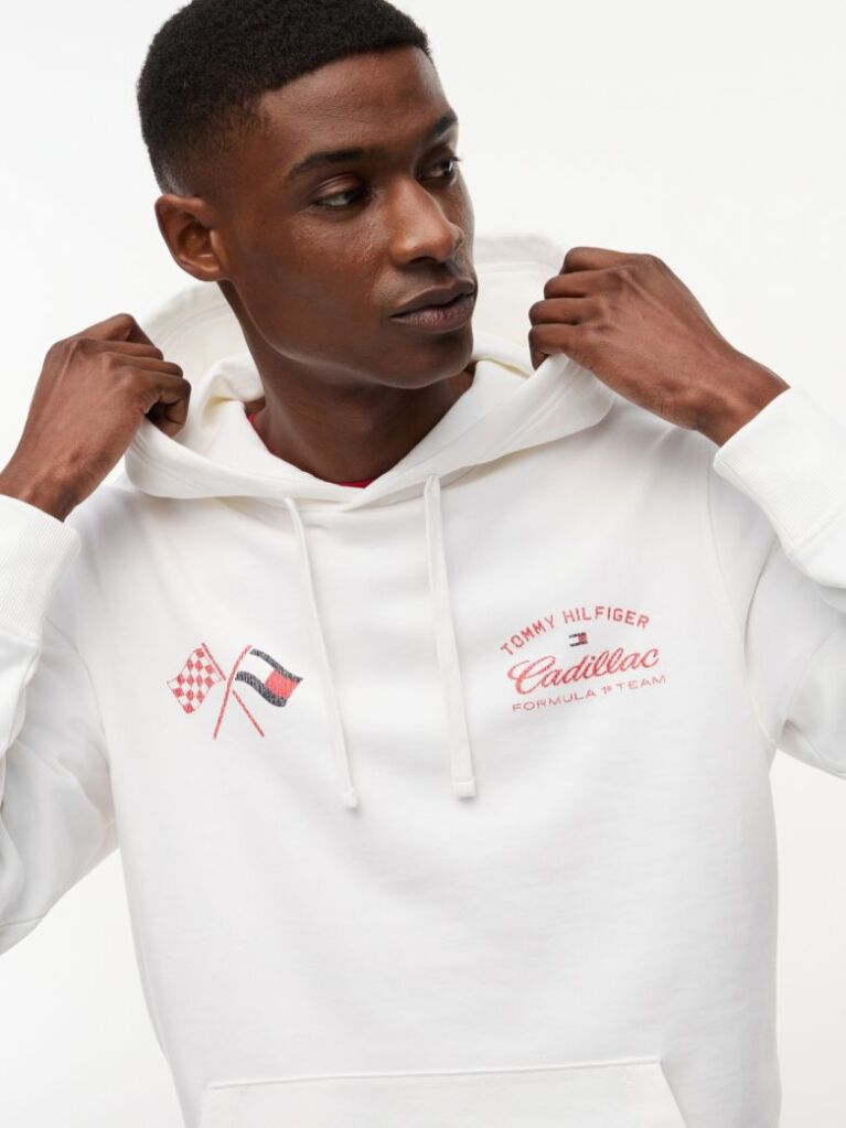 White TH x Cadillac Formula 1® Team Back Graphic Hoody  Unisex