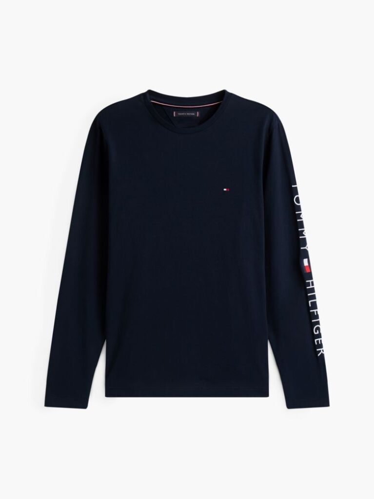 Blue Organic Jersey Logo Long Sleeve T-Shirt  Men