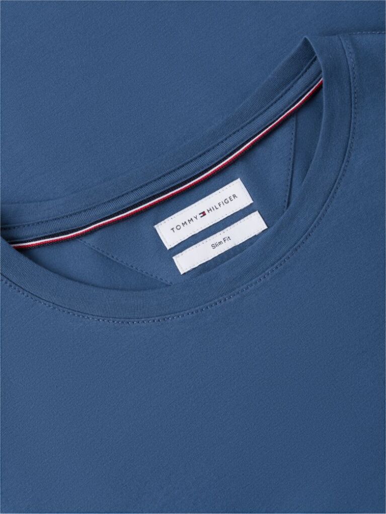 Μπλε Μακρυμανικο T-Shirt Σε Slim Ελαστικη Γραμμη  Άνδρες