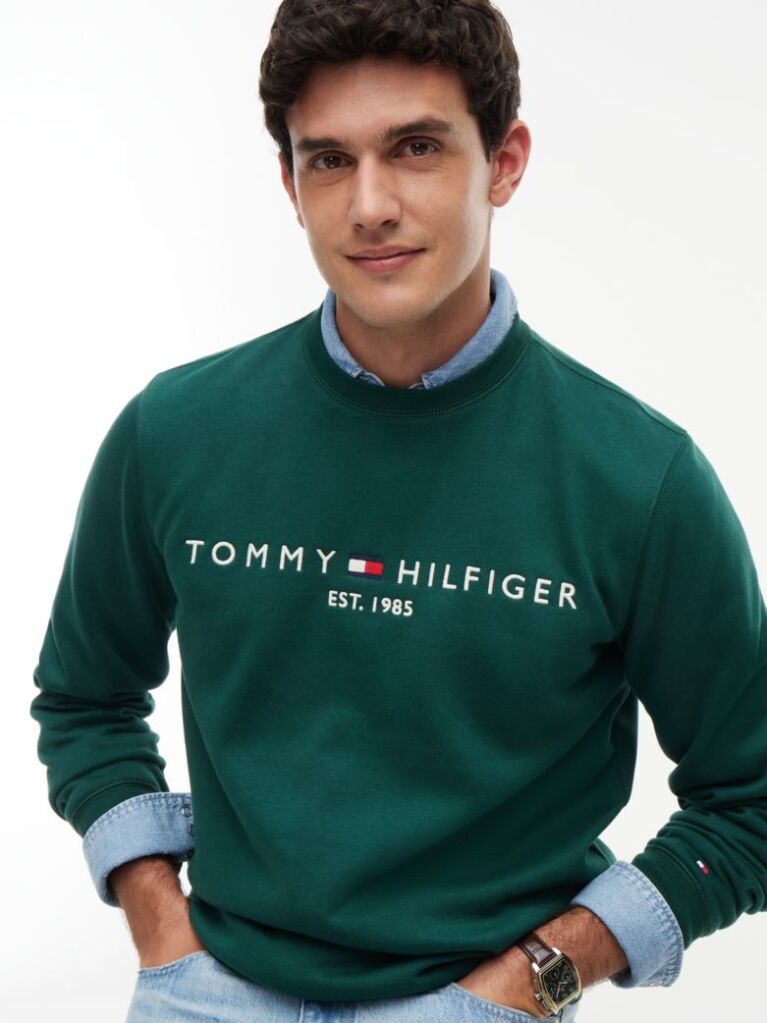 Green TH Flex Logo Sweatshirt  Men