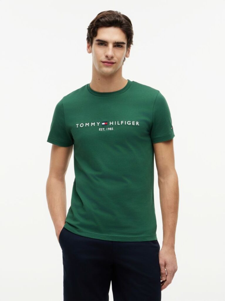Green Organic Cotton Chest Logo T-Shirt  Men