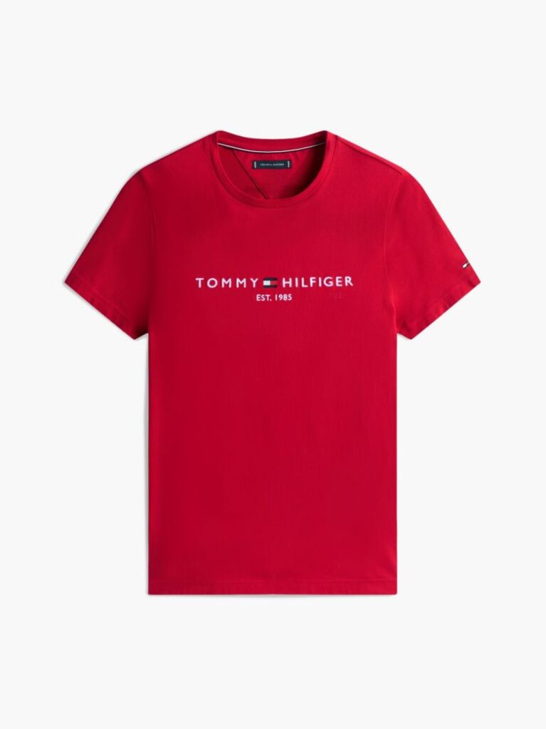 Red Organic Cotton Chest Logo T-Shirt  Men