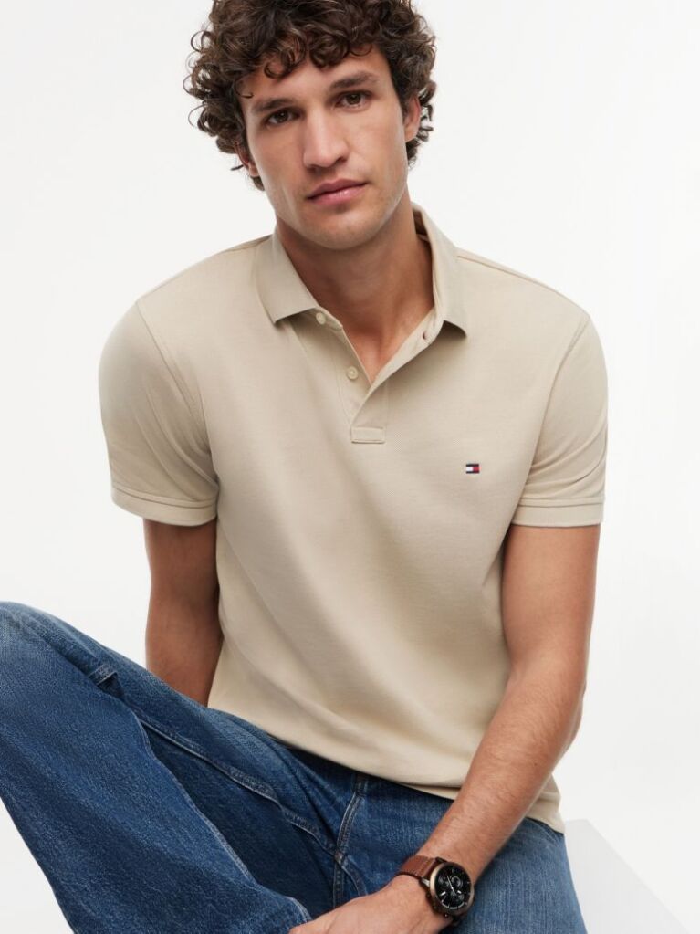 Beige 1985 Organic Cotton Regular Fit Polo  Men