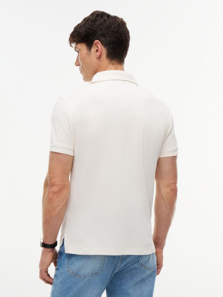 Beige 1985 Organic Cotton Slim Fit Polo  Men