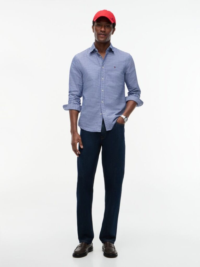 Blue Gingham Regular Fit Oxford Shirt  Men