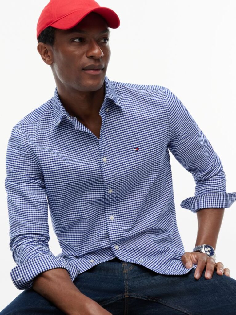 Blue Gingham Regular Fit Oxford Shirt  Men