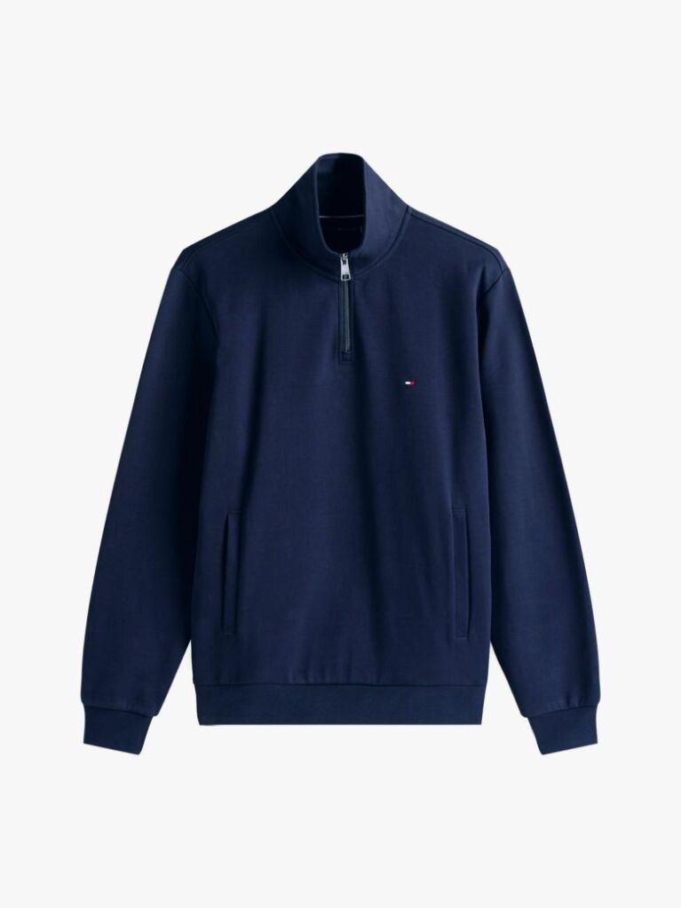 Blue Quarter-Zip Intechno Knit Sweatshirt  Men