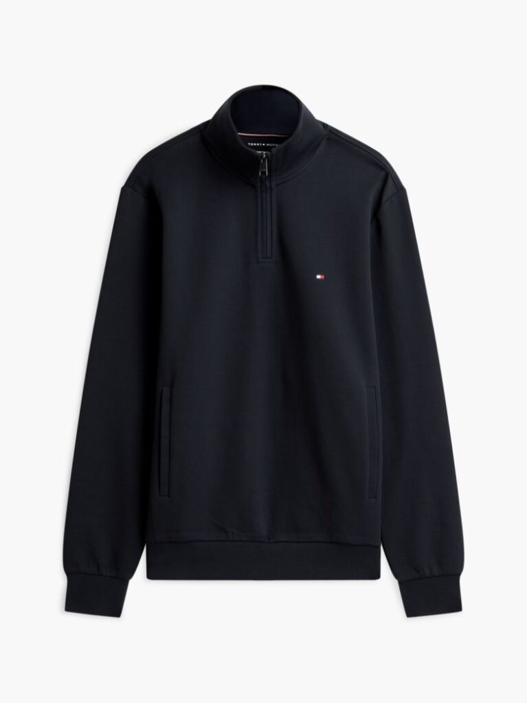 Blue Quarter-Zip Intechno Knit Sweatshirt  Men