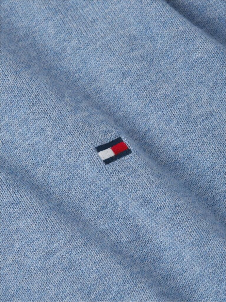 Blue Mock Turtleneck Zip-Thru Cardigan  Men