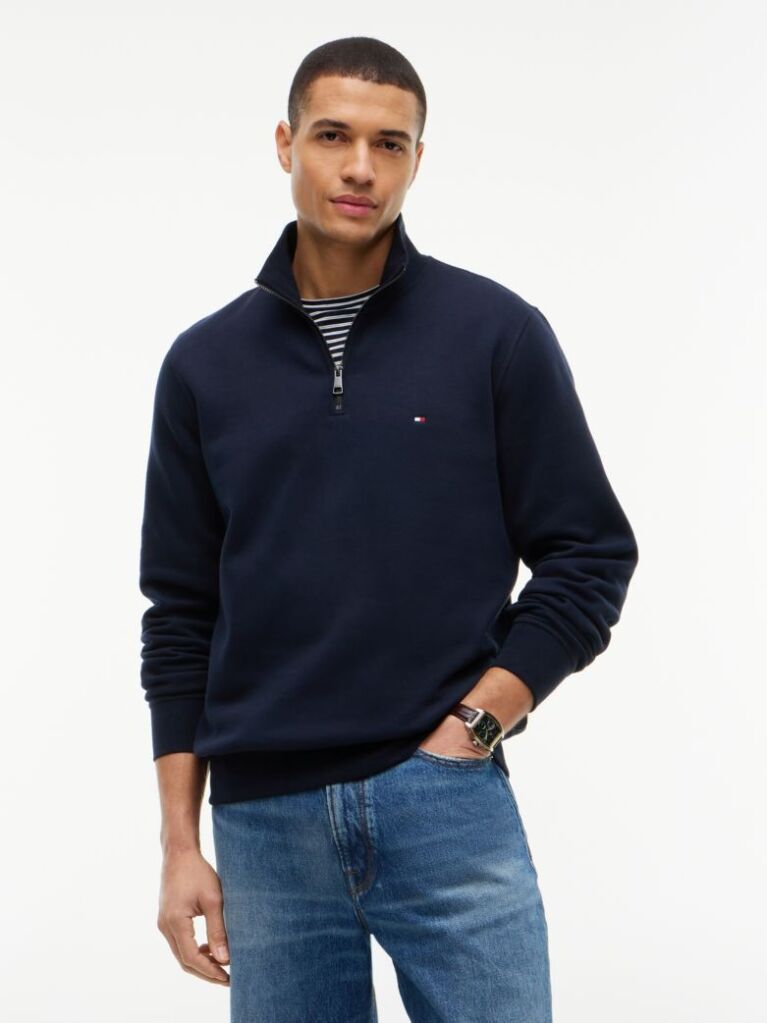 Μπλε Φούτερ Fleece Με Φερμουάρ  Άνδρες