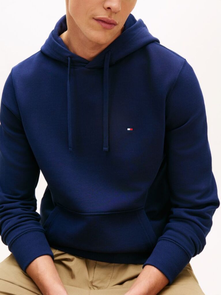 Μπλε Hoody Από Βαμβακερό Terry Με Κεντητό Σημαιάκι  Άνδρες