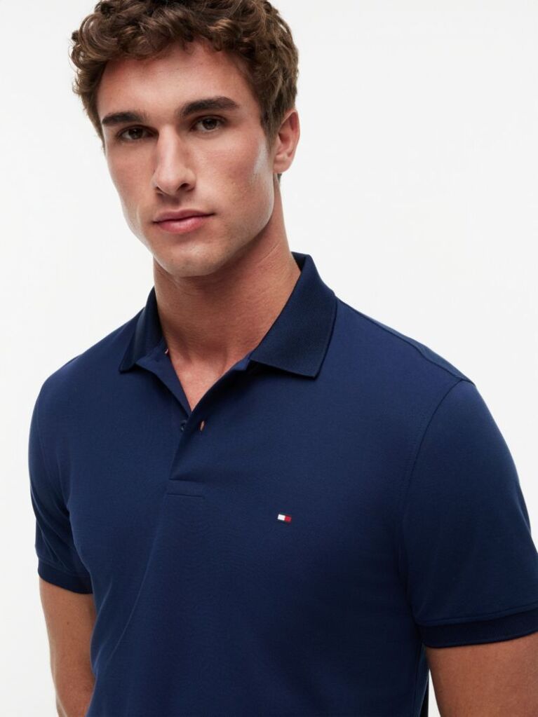 Blue Moisture Wicking Pique Regular Polo Shirt  Men