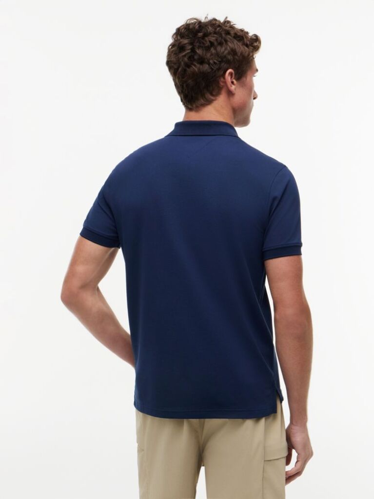 Blue Moisture Wicking Pique Regular Polo Shirt  Men